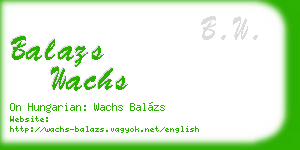 balazs wachs business card